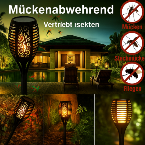 Flamora™ | Tanzende Solarflammen-Außenlampe